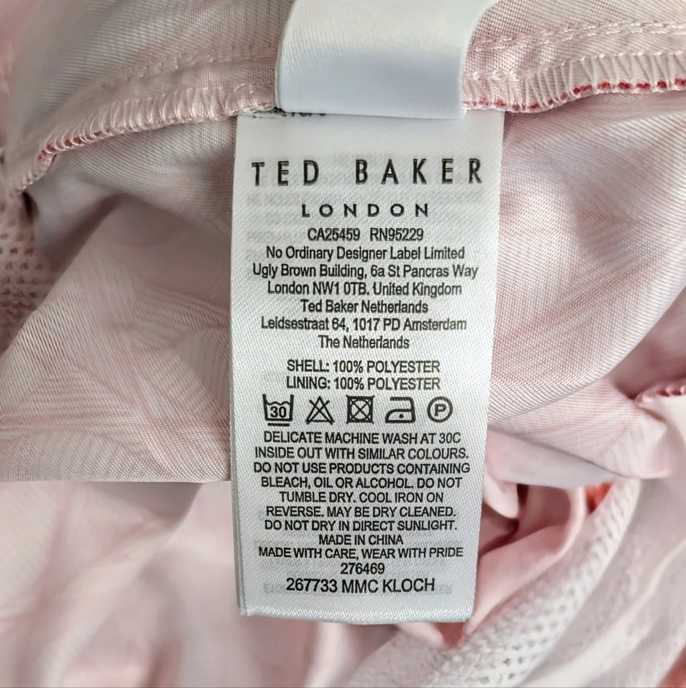 Ted Baker London Kloch Geometric Swim Shorts Pink Size 3 M Tailored NWT Resort